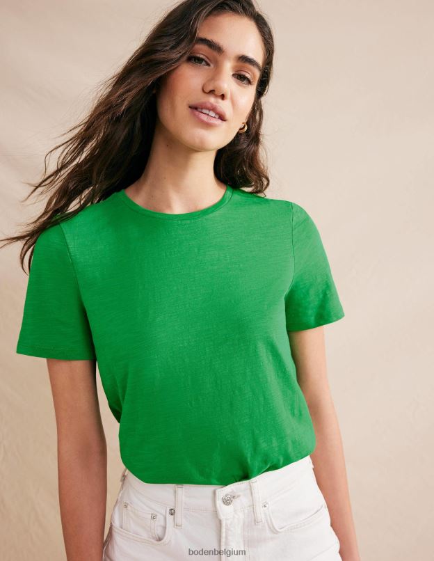 femmes Boden abeille verte t-shirt à col rond en coton vêtements Z42D02017