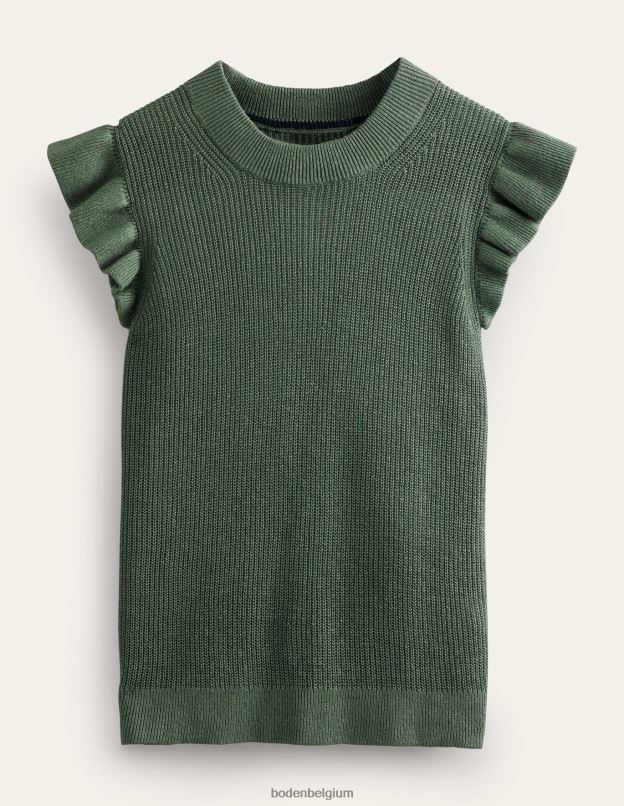 femmes Boden aulne gilet en lin côtelé à volants vêtements Z42D01647