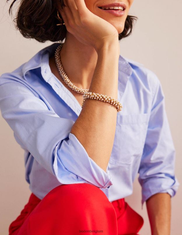 femmes Boden blanc caraco à détail froncé vêtements Z42D01132