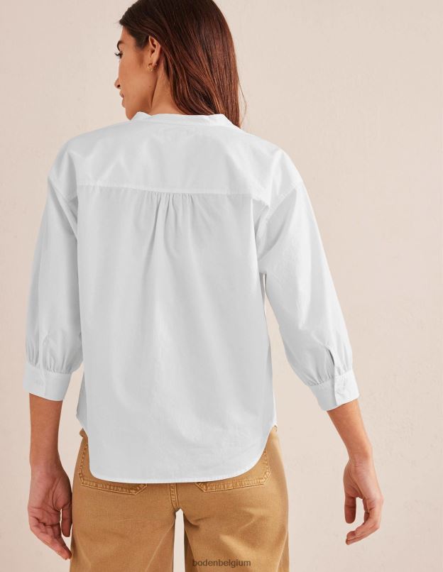 femmes Boden blanc chemise décontractée en popeline vêtements Z42D0595