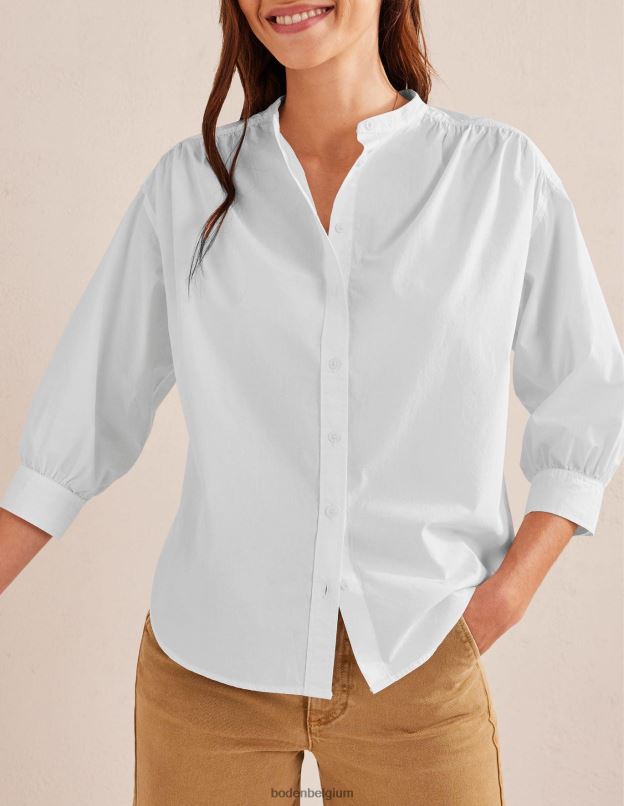 femmes Boden blanc chemise décontractée en popeline vêtements Z42D0595