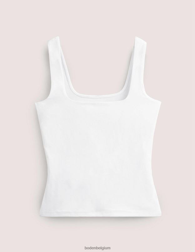 femmes Boden blanc gilet double épaisseur à col carré vêtements Z42D0116