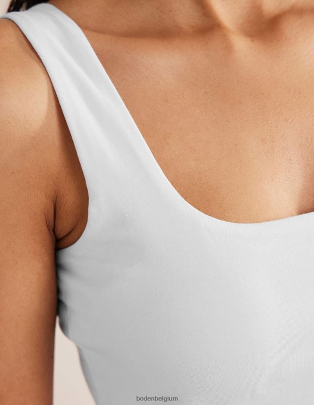 femmes Boden blanc gilet double épaisseur à col carré vêtements Z42D0116