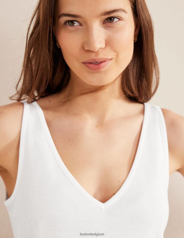 femmes Boden blanc gilet doux au toucher vêtements Z42D02205