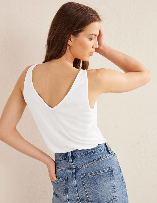 femmes Boden blanc gilet doux au toucher vêtements Z42D02205