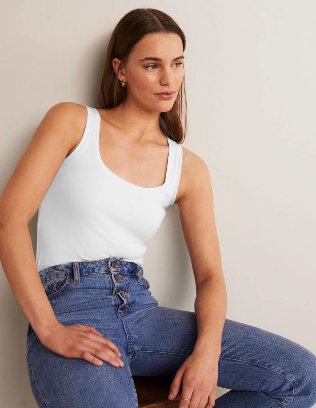 femmes Boden blanc gilet essentiel vêtements Z42D02557