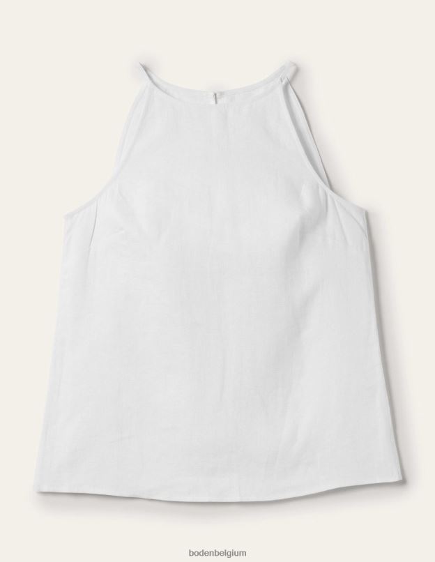 femmes Boden blanc haut dos nu en lin à bretelles vêtements Z42D02414
