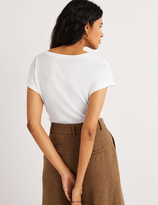 femmes Boden blanc haut sans manches doux au toucher vêtements Z42D01925