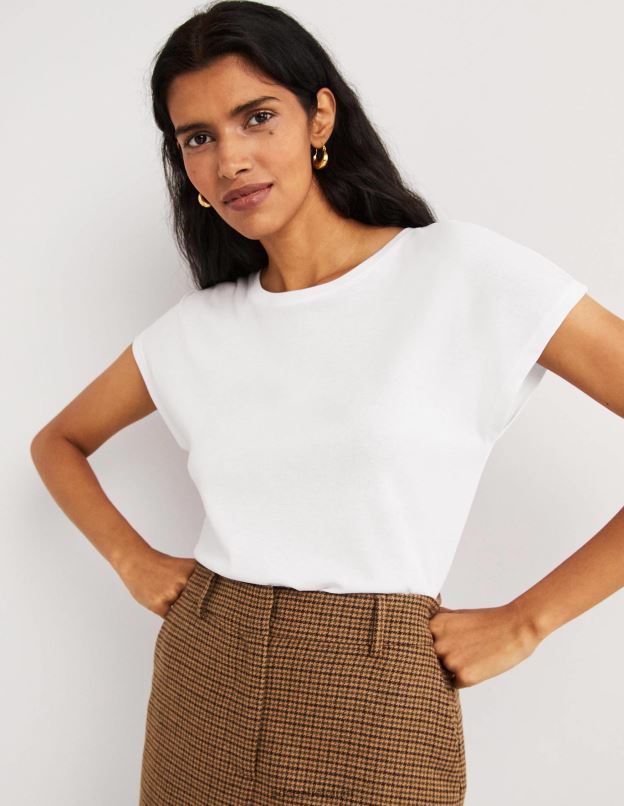 femmes Boden blanc haut sans manches doux au toucher vêtements Z42D01925