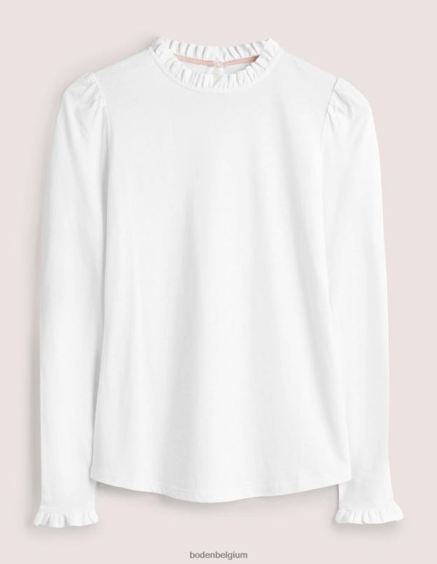 femmes Boden blanc haut ultra doux à volants vêtements Z42D0138