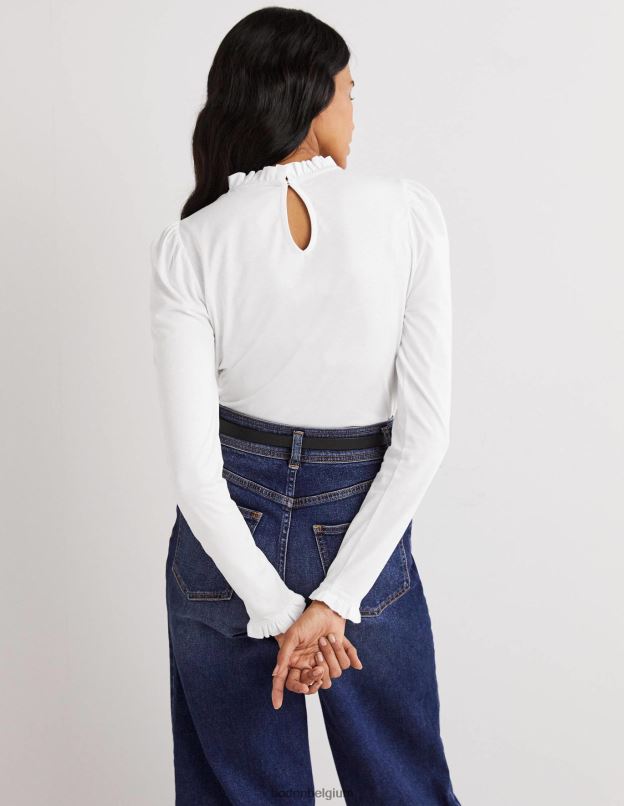 femmes Boden blanc haut ultra doux à volants vêtements Z42D0138
