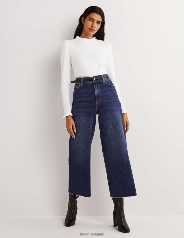 femmes Boden blanc haut ultra doux à volants vêtements Z42D0138