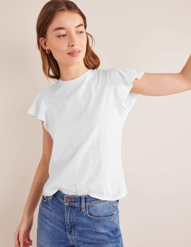 femmes Boden blanc t-shirt à col ras du cou vêtements Z42D01159