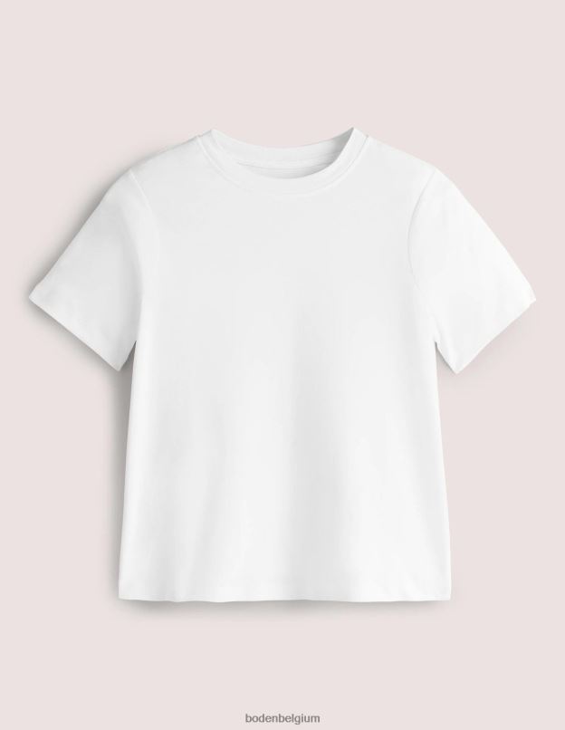 femmes Boden blanc t-shirt en coton parfait vêtements Z42D0168