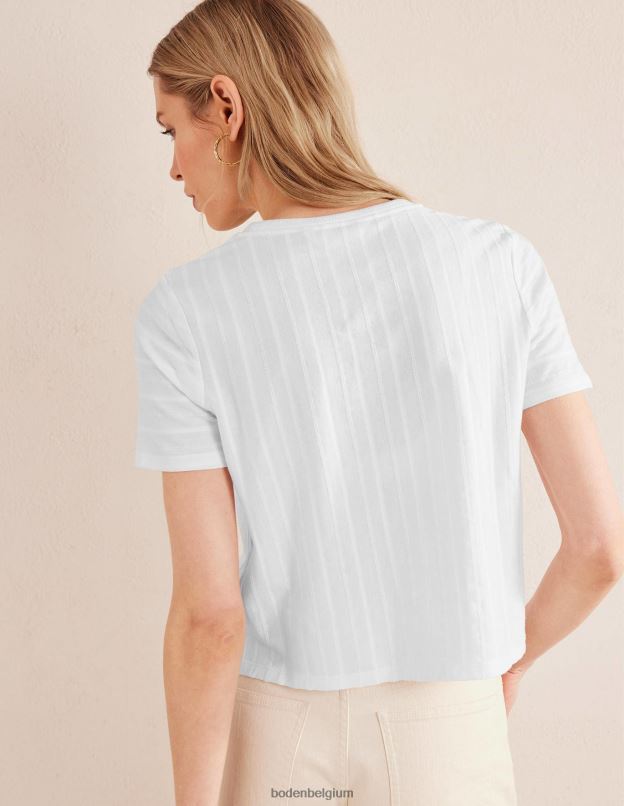 femmes Boden blanc t-shirt en jersey texturé vêtements Z42D01899