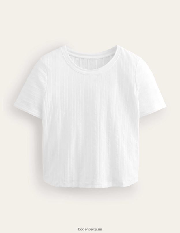 femmes Boden blanc t-shirt en jersey texturé vêtements Z42D01899