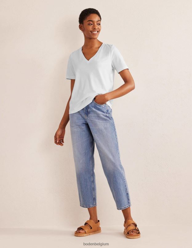 femmes Boden blanc t-shirt parfait à col en V vêtements Z42D01080