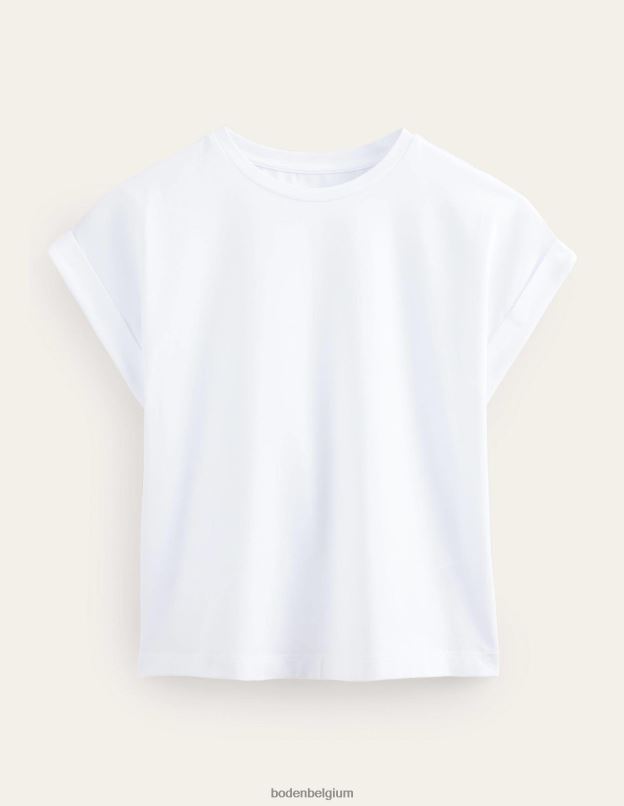 femmes Boden blanc t-shirt retourner en arrière vêtements Z42D01821