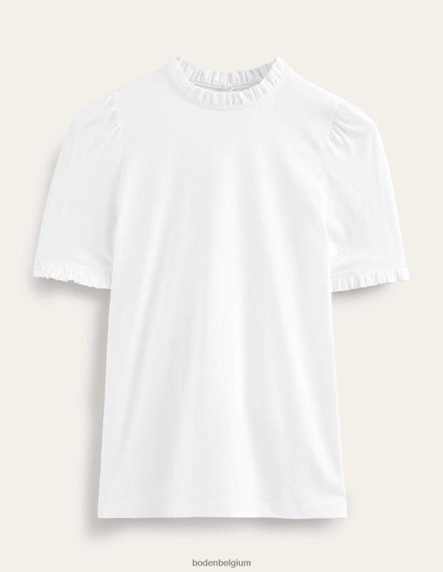 femmes Boden blanc t-shirt ultra doux à volants vêtements Z42D0107