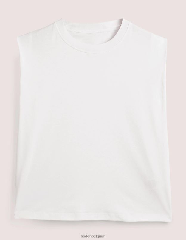 femmes Boden blanc top sans manches en coton parfait vêtements Z42D0131
