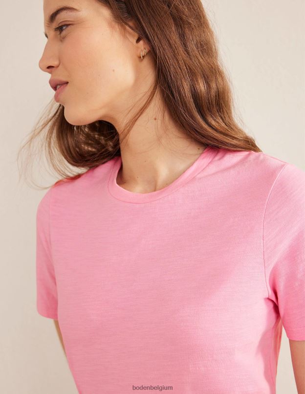 femmes Boden camée rose t-shirt à col rond en coton vêtements Z42D02016