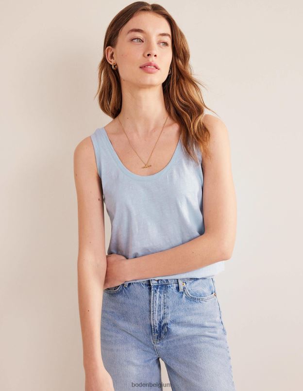 femmes Boden chambray bleu gilet décontracté à encolure dégagée vêtements Z42D02168