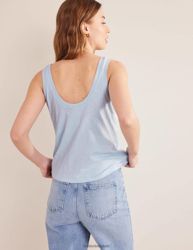 femmes Boden chambray bleu gilet décontracté à encolure dégagée vêtements Z42D02168