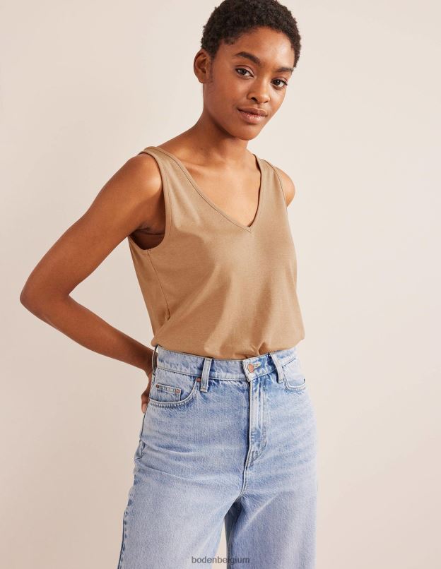 femmes Boden chameau gilet doux au toucher vêtements Z42D01855