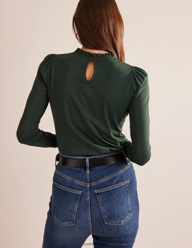 femmes Boden chatworth vert haut ultra doux à volants vêtements Z42D0126