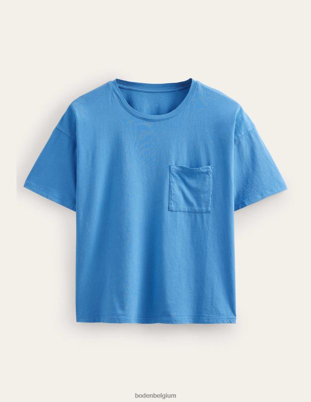 femmes Boden école bleue t-shirt délavé oversize vêtements Z42D01815