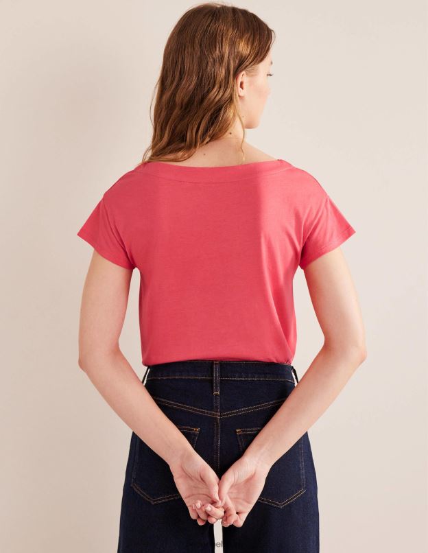femmes Boden corail t-shirt ultra doux à col bateau vêtements Z42D02226
