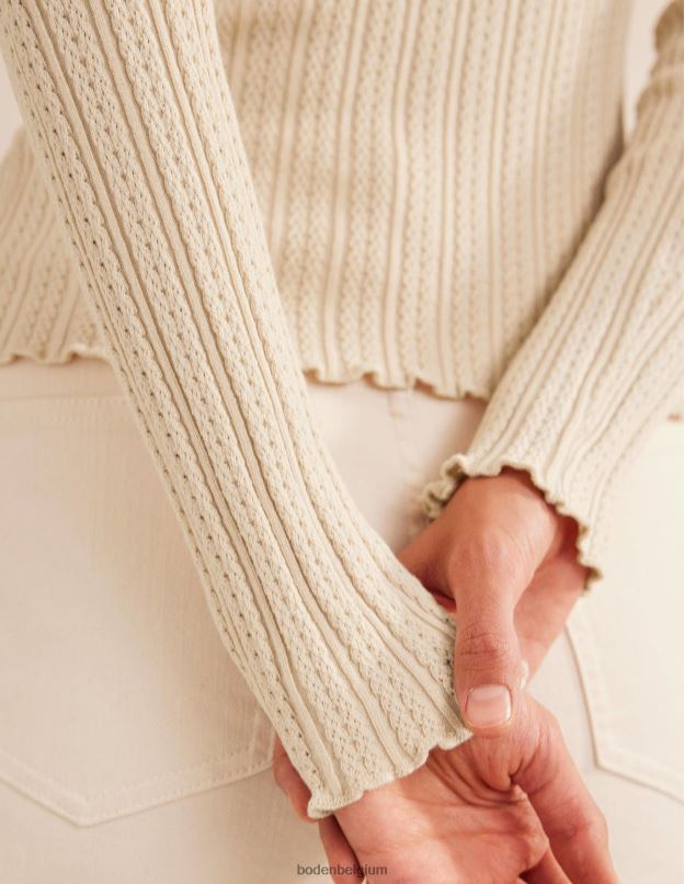 femmes Boden corde haut côtelé en pointelle vêtements Z42D02108