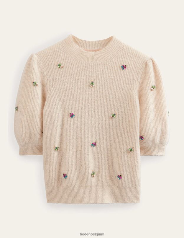 femmes Boden corde t-shirt duveteux à ornements vêtements Z42D01721