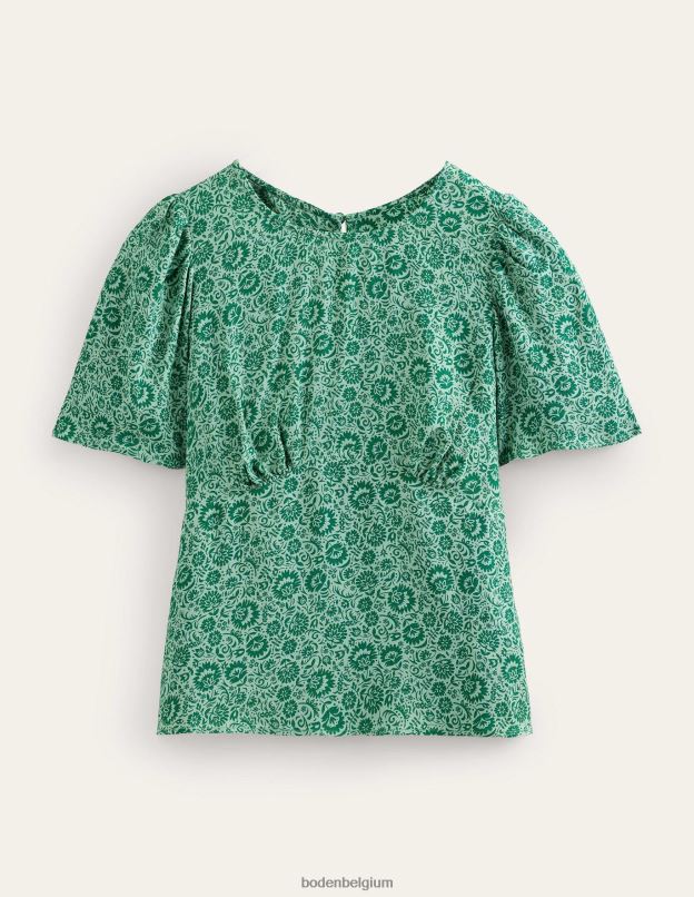 femmes Boden csarite et cascade de fleurs haut à manches flottantes vêtements Z42D01321