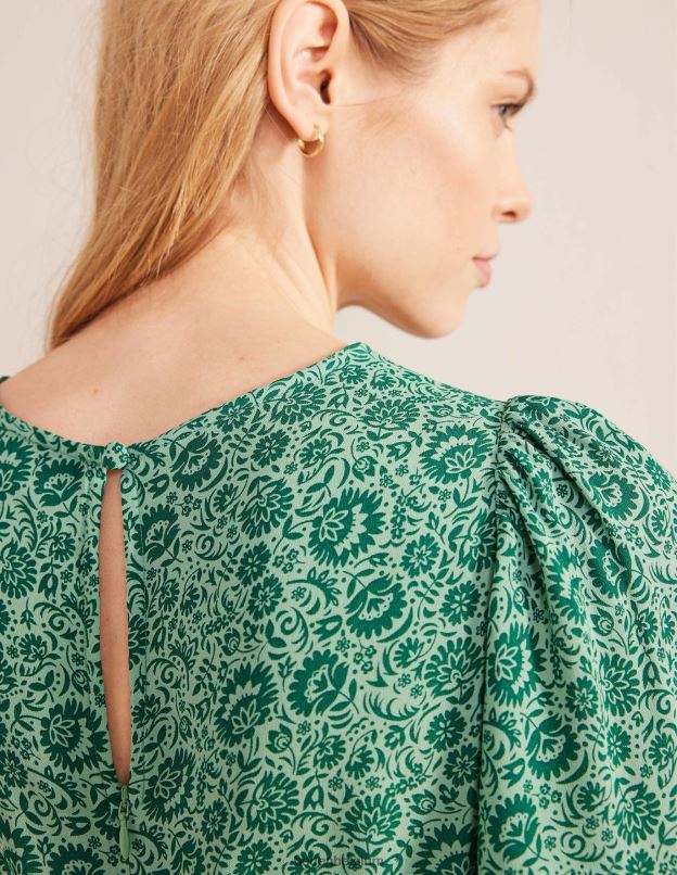 femmes Boden csarite et cascade de fleurs haut à manches flottantes vêtements Z42D01321