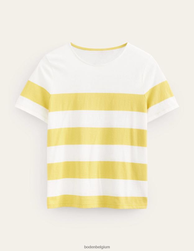 femmes Boden doux nid d'abeille et rayures ivoire bretonne bea manches courtes vêtements Z42D01398