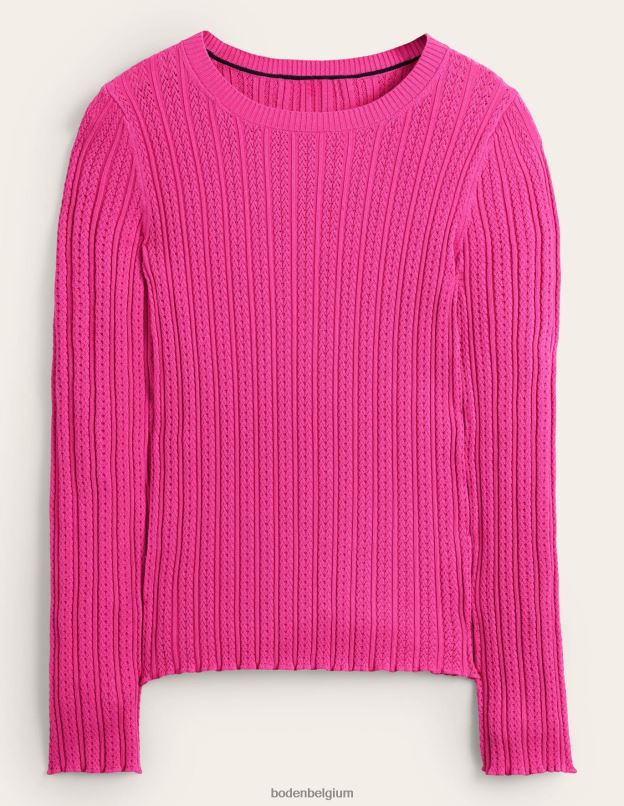 femmes Boden fedora fuchsia haut côtelé en pointelle vêtements Z42D02073