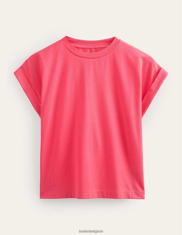 femmes Boden festival rose t-shirt retourner en arrière vêtements Z42D01965