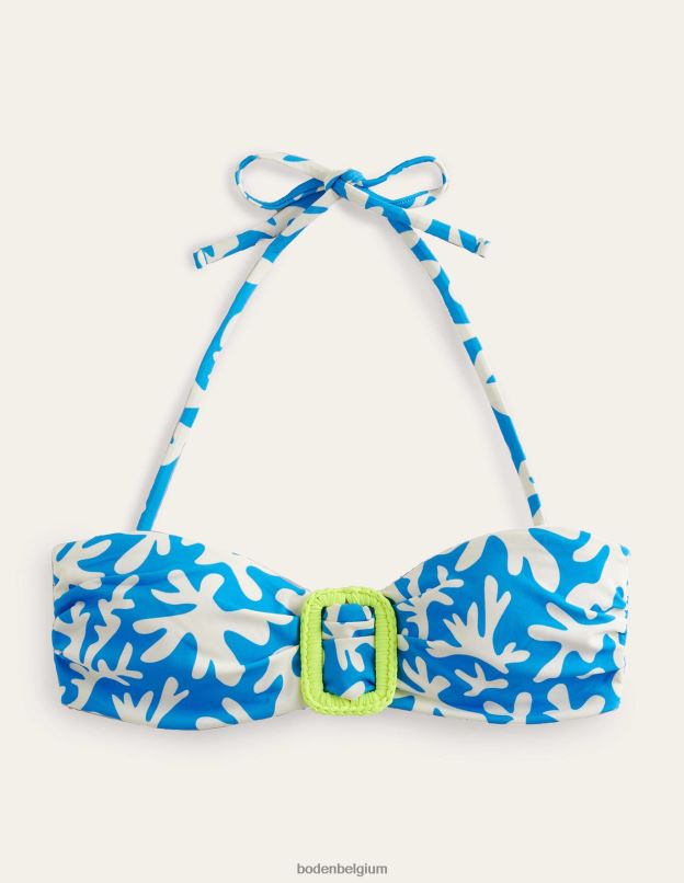 femmes Boden feuillage bleu et abstrait haut bandeau à boucle portefeuille vêtements Z42D01905