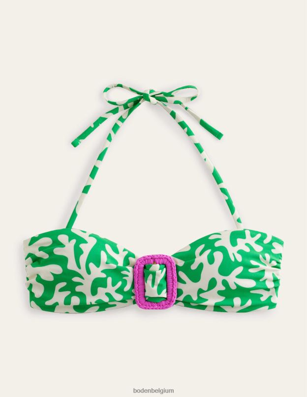 femmes Boden feuillage vert et abstrait haut bandeau à boucle portefeuille vêtements Z42D01630