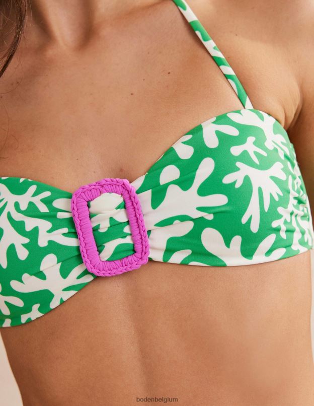 femmes Boden feuillage vert et abstrait haut bandeau à boucle portefeuille vêtements Z42D01630