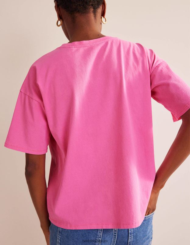 femmes Boden fleur de prunier t-shirt délavé oversize vêtements Z42D02167