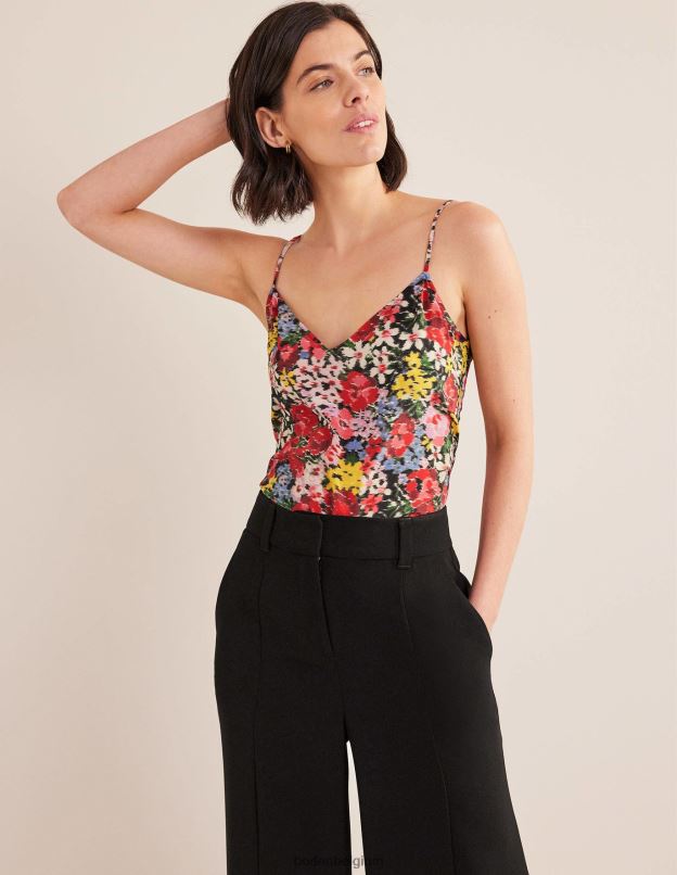 femmes Boden floraison multi & moirée caraco en soie vêtements Z42D01776
