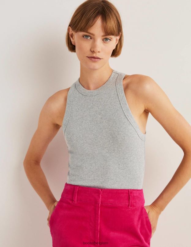 femmes Boden gris chiné gilet côtelé en coton vêtements Z42D01792