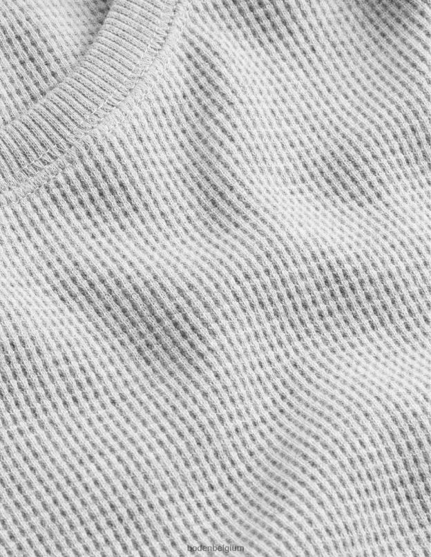 femmes Boden gris chiné haut texturé à détails gaufrés vêtements Z42D01942