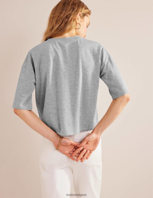 femmes Boden gris chiné/or haut carré scintillant vêtements Z42D01495