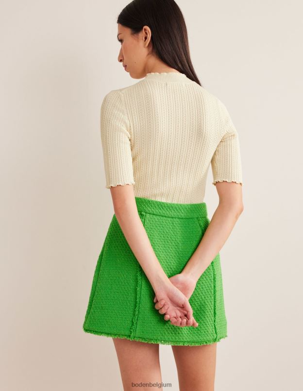 femmes Boden ivoire chaud haut côtelé à col montant en pointelle vêtements Z42D01828