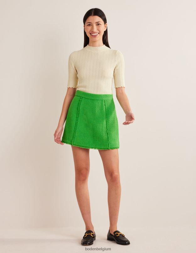 femmes Boden ivoire chaud haut côtelé à col montant en pointelle vêtements Z42D01828