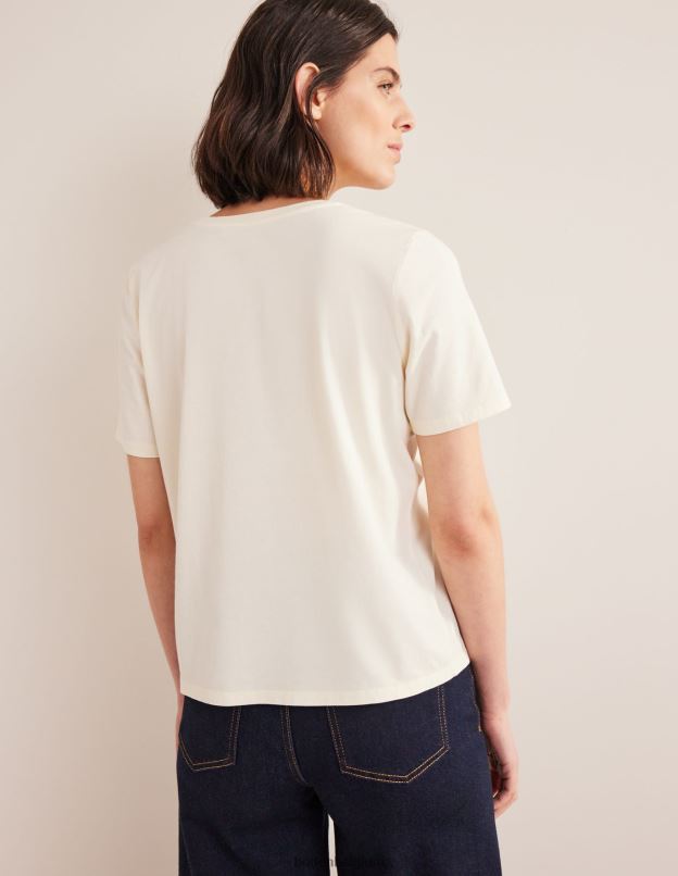 femmes Boden jaune pâle t-shirt ras du cou teint végétal vêtements Z42D01484