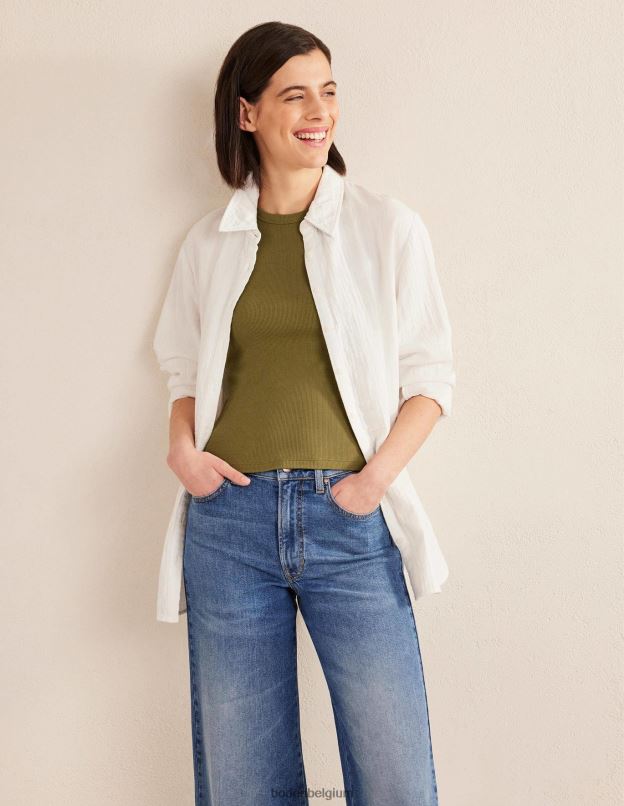 femmes Boden kaki délavé gilet côtelé en coton vêtements Z42D01886